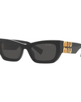 Miu Miu - SMU 09W 1AB-5S0 D.Gray Black Biker Sunglasses